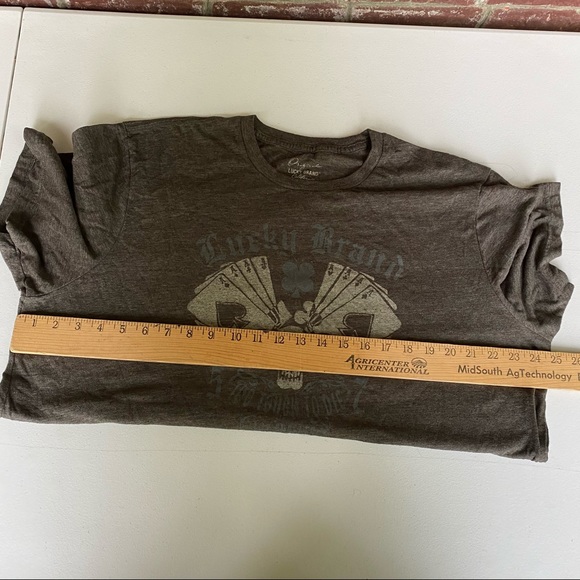 Lucky Brand Men XXL Skull & Card Gray T Shirt - Picture 4 of 5